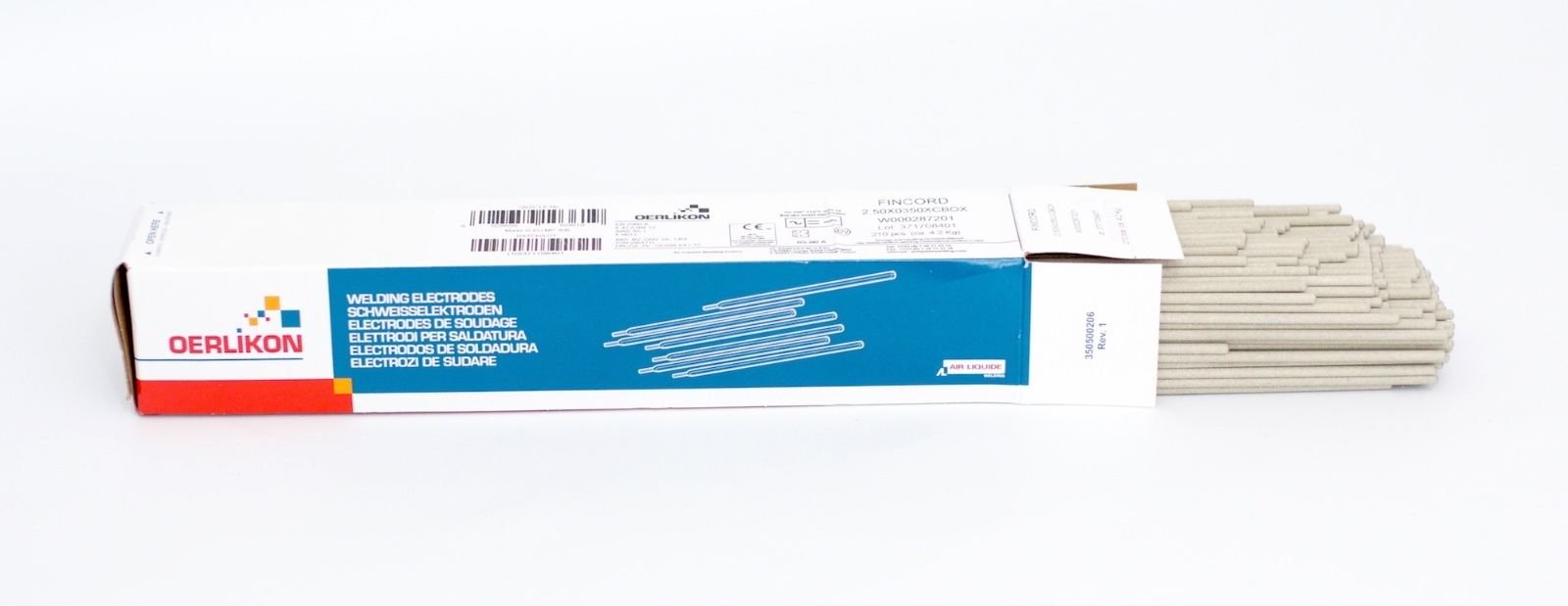 FINCORD elektrody prętowe 2,5 x 350 mm do stali nie- i niskostopowej - 210 sztuk