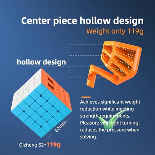 XMDCuber QY Toys Speed Cube 5x5 Stickerless, Magic Cube 5x5x5 Puzzle, Professional Smooth 62 mm Suitable for All Players