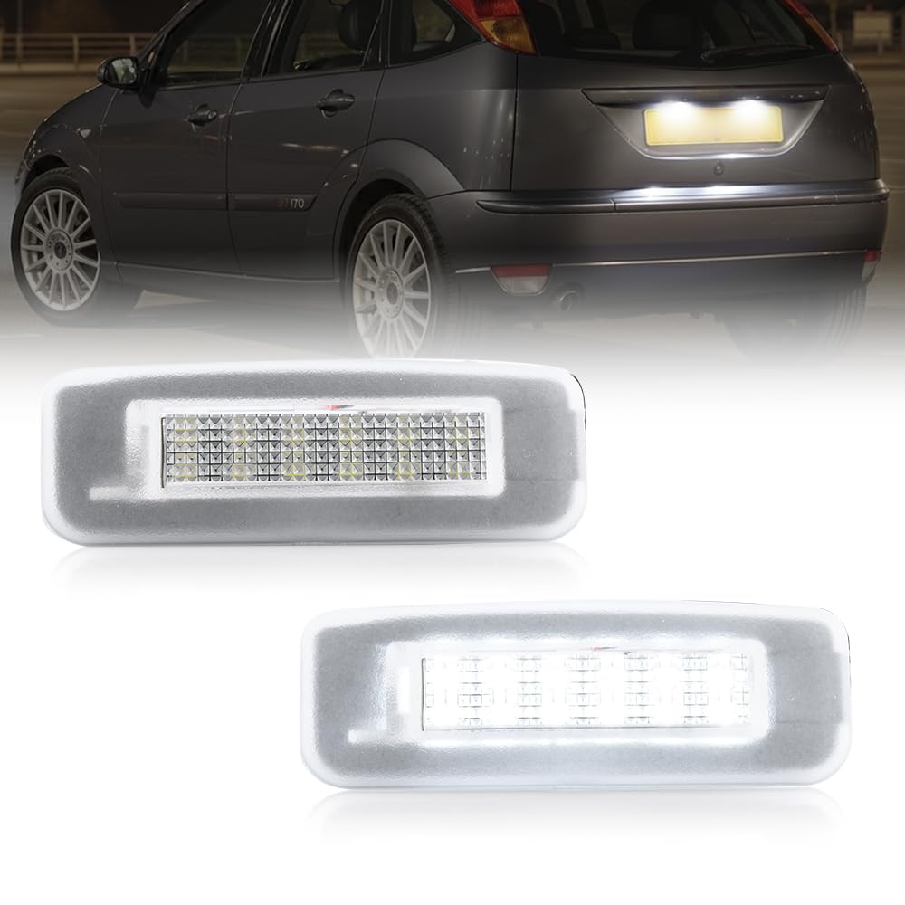 NSLUMO Lot De 2 Feux LED Plaque Immatriculation - Compatible Ford Focus MK1 1998-2005 - Canbus Sans Erreur