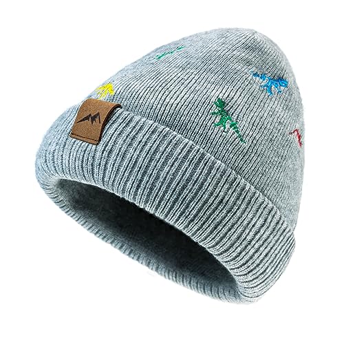 Image of XIAOHAWANG Knit Toddler Beanies Girls Boys Cute Kids Winter Hat Infant Dinosaur Baby Beanie Hats