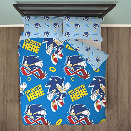 SONIC THE HEDGEHOG Juego de funda de edredón de diseño doble
