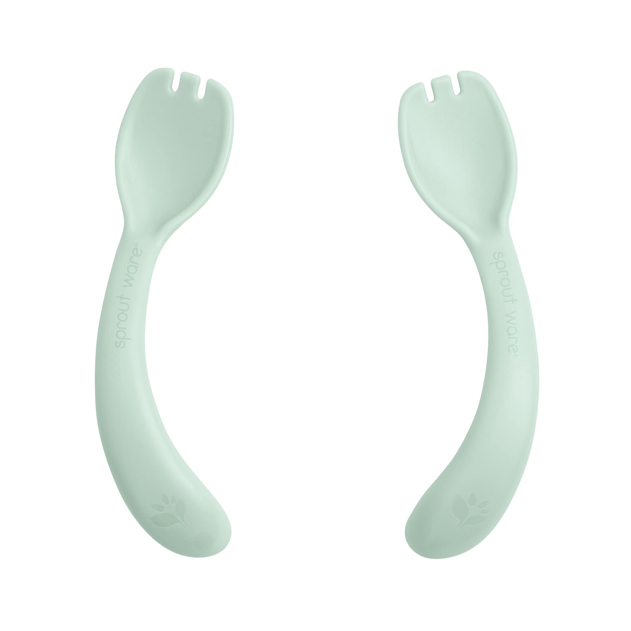 Green Sprouts® Sprout Ware® Handy Sporks, 9mo+, Plant-Plastic, Dishwasher Safe, Ergonomic, Tested for Hormones - Light Sage