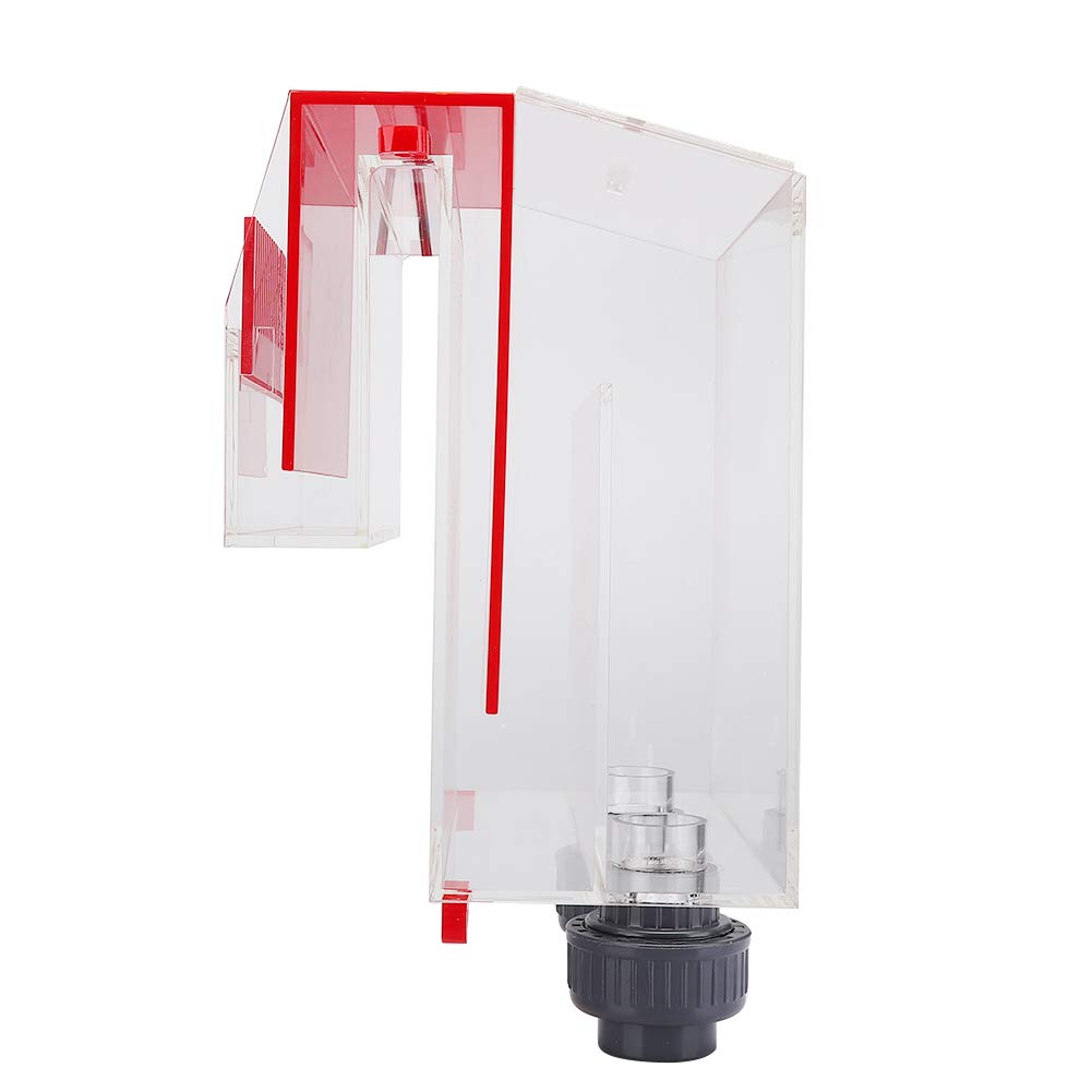 Boîte de débordement Moyen, Trous sans Siphon d'aquarium Rouge Acrylique sans Accessoire de réservoir de Poissons de boîte de débordement Automatique à démarrage Automatique