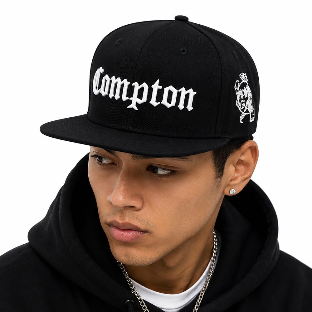 VRITRAZ Embroidered Hip Hop Cap for Men & Boys | Adjustable Snapback Baseball Hat with Flat Brim | Stylish Urban Streetwear Headwear for Rap, Dance, Skateboarding, Biking, Gym, Sports-image-14