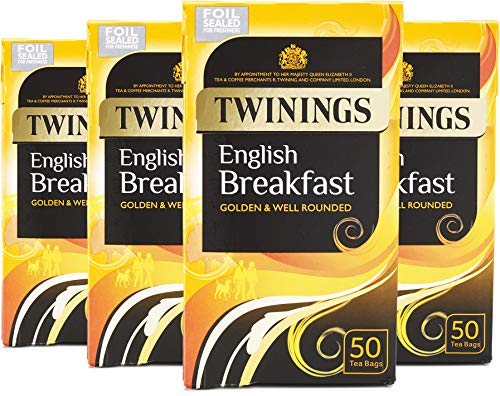 Twinings English Breakfast Tea 200 Tea Bags (Multipack of 4 x 50 Tea Bags)