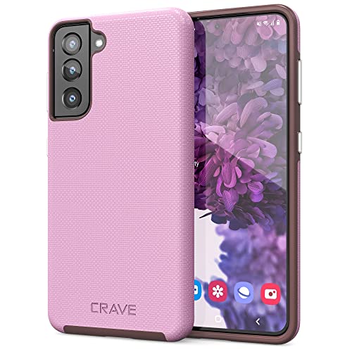Image of Crave for Galaxy S21 Case, Shockproof Protection Dual Layer Case for Samsung Galaxy S21, S21 5G (6.2 inch) - Lilac
