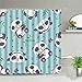 Bambusowa panda, wodoodporna zasłona prysznicowa, 180 x 240 cm, odporna na pleśń, bardzo długie zasłony prysznicowe, 61 cm, dekoracje łazienkowe z haczykami - 183 x 240 cm