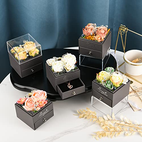 Birthday Rose Box Gifts For Women Mom Mothers Day Preserved Floral And Artificial Floral Gifts For Women Grandma Valentines Day Gift Box For Wife Her With Necklace Red Regalos Para Mujer #TOP6