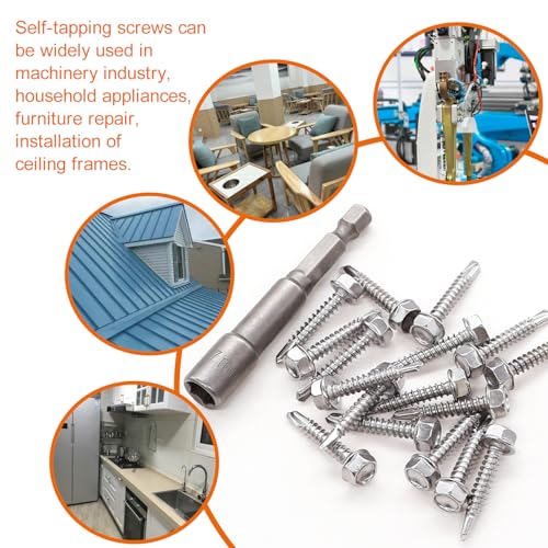 Weideer K-126-19-200P-W 200Pcs #8×3/4 Inch Self Tapping Screws thumb #5