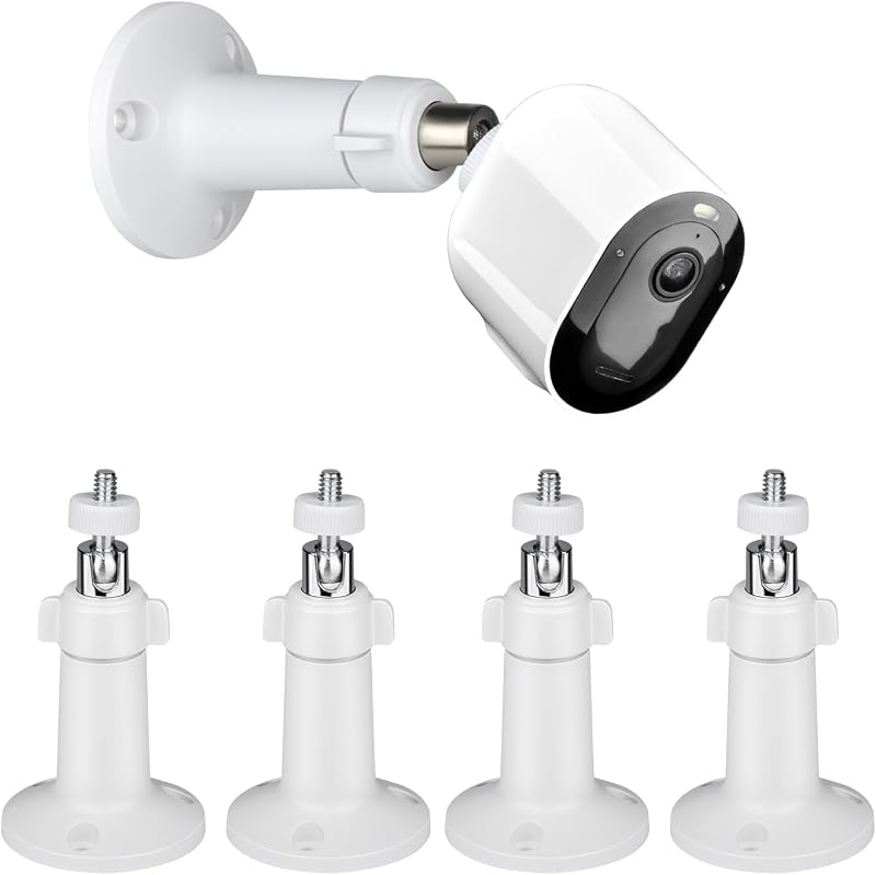 Wall Mount for All Arlo Camera, Arlo Pro, Arlo Pro 2, Arlo Pro 3,Arlo Ultra, Arlo Essential, eufyCam E/2C, Ultra/Ultra 2, & Others - Ring Stick Up Cam Battery with 1/4 Threaded Hole (4pack)