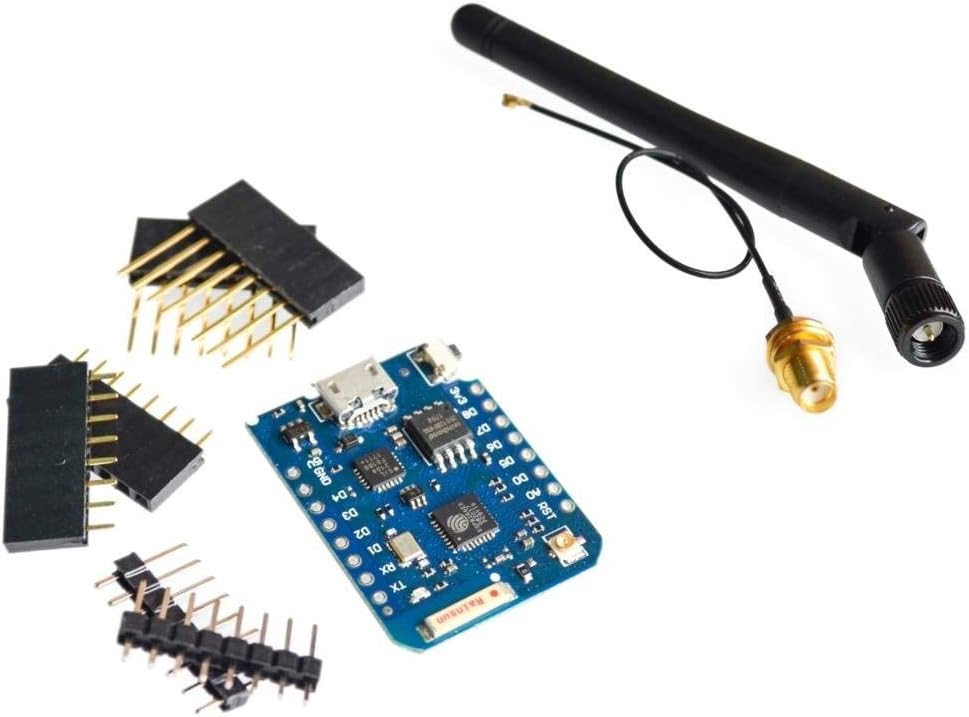 WEMOS D1 Mini Pro 4MB/16MB External Antenna Connector NodeMCU Based esp8266 Series Antenna ESP-8266EX CP2104 Development Board (Development Board + Antenna 128MBIT=16MB)