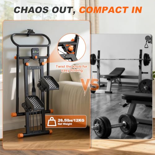Fostoy Stair Stepper for Home Gym, Foldable Stepper Machine with Adjustable Resistance & Height, Stair Climber Exercise Steppers for Legs, Glutes & Core Workout (Stair Stepper) - Image 5
