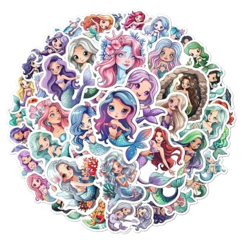 Pack 50 Pcs Cute Girly Princess Stickers for Water Bottles Funny Laptop Luggage Computer Scrapbooking Kids Teens Girls Boys Adults Aesthetic Waterproof Sticker Small Vinyl Decals Cover