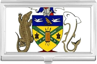 mon Islands National Emblem Business Card Holder Case Pocket Box Wallet