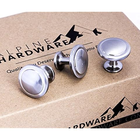 Cabinet Hardware Round Knob - 1-1/4" Diameter (Knob - Satin Nickel Brushed, 25 Pack)… Cover