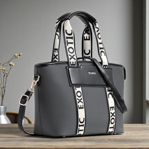Image of EXOTIC Women's Canvas Handbag with Detachable Sling Strap | Stylish Tote for Work & Everyday Use