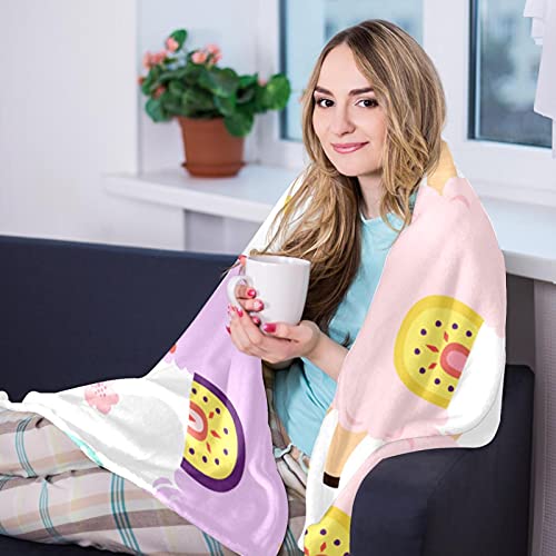 Couverture douce anti-froid lit et canapé motif alpaga pastel 150cm - 8