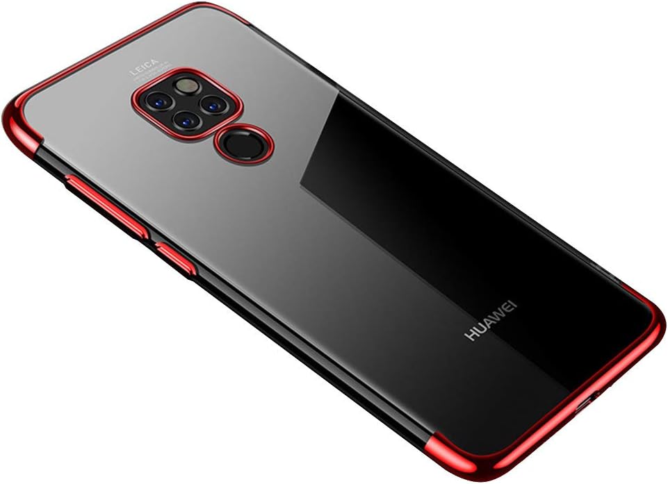 BLUGUL Designed for HUAWEI Mate 20 X Case, Electroplating Coloring, Crystal Clear Transparent, Ultra-Thin Soft TPU Gel Cover for Mate 20 X Red