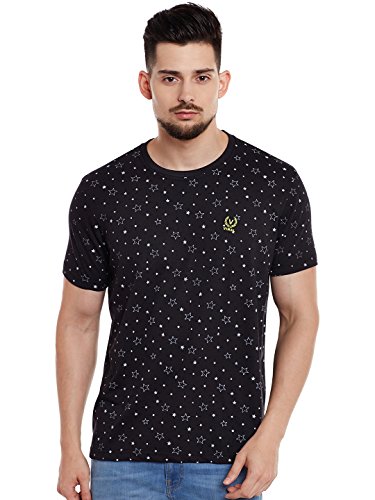 Image of Mack Jonney Men's Classic Fit T-Shirts (TEE-Print-NO.1-01-BLK-L Black L)