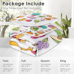Cute Lemon PineappleBedding Set for Boys Girls Bedroom Decor, Kawaii Fruit Strawberry Comforter Set, Kids Adult Toddler Bedroom Quilted Duvet and 2 Pillow Shams (Queen) 51qf0M9DVAL. SS280