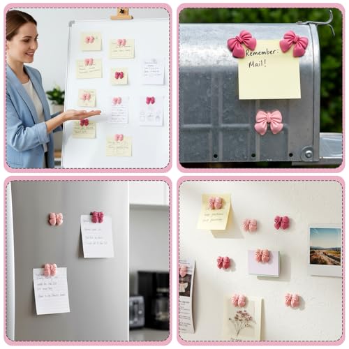 Set de 9 imanes decorativos de lazo rosa miniatura 4