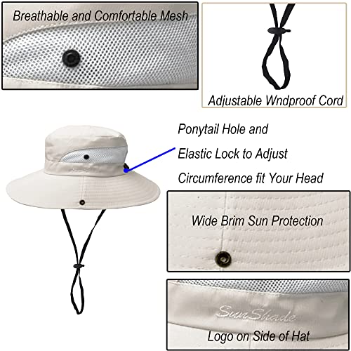 Sombrero de sol para mujer con protección UV y agujero para cola de caballo miniatura 6