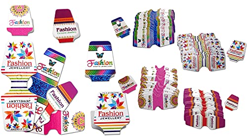 Image of DIY Crafts 75 Combo Pack, Combo Pack 4 Design, Blank White /Multi - Color Kraft Paper Jewelry Necklace Bracelet Display Hanging C(75 Combo Pack, Combo Pack 4 Design)