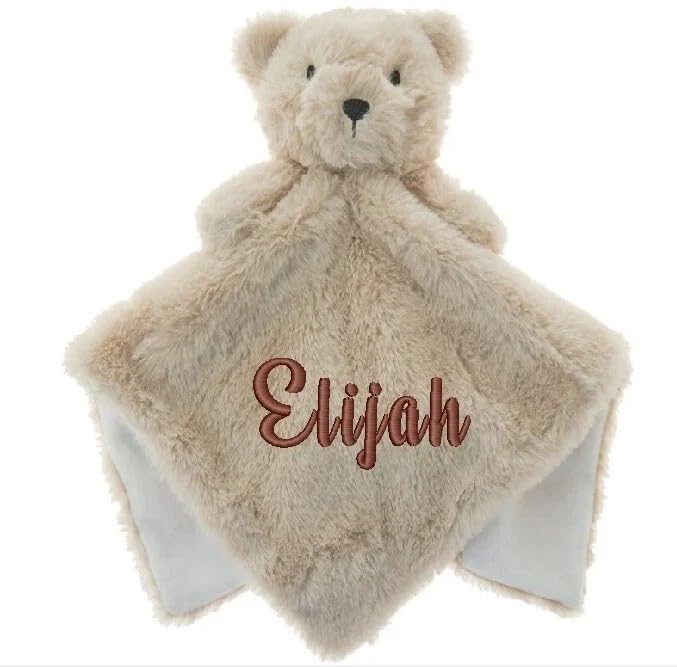 Mayra Hosiery Personalised Baby Comforter Blanket Soft Bunny Blankie, Newborn Baby Gift, Christening & Baby Shower Keepsake (Faux Fur Teddy)