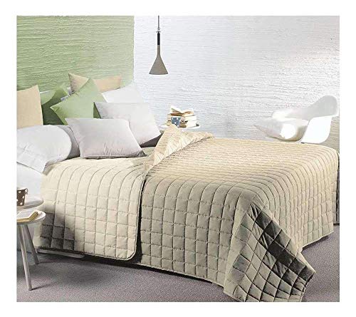 Caleffi Tagesdecke gesteppt, modern, einfarbig, Einzelbett (vanille)