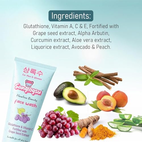 Image of Glutathione and Vitamin C Fortified with Grape Seed Extract Face wash All Skin Types 150ml