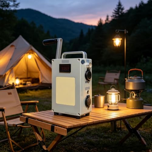 Cargador de emergencia manual al aire libre 30W con manija plegable miniatura 1