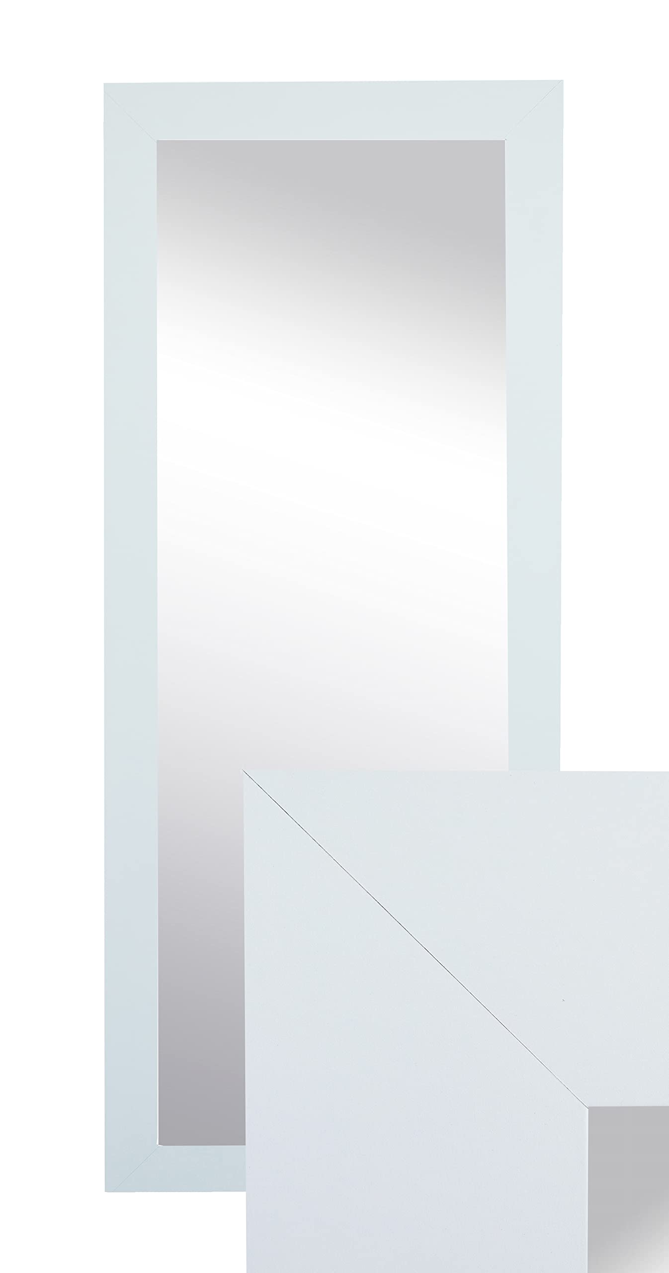 BD ART Espejo de pared decorativo para armario (120 x 50 cm), color blanco