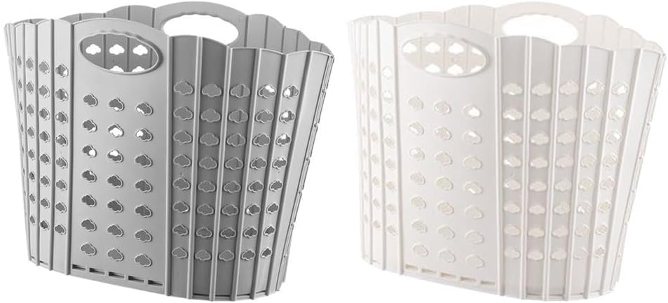 Aesthetic and Functional Folding Clothes Basket Perfectly Suited for Any Room (White)