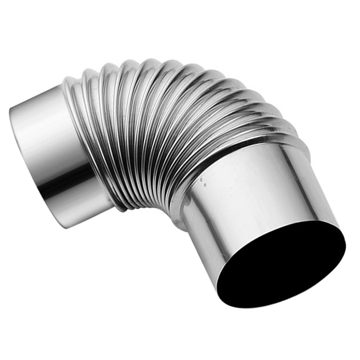 Tubo a Gomito da 90°, Gomito da 90 Gradi in Acciaio Inossidabile, Curva per Rivestimento Camino da 12 cm, Tubo per Stufa, Curva per Esterni