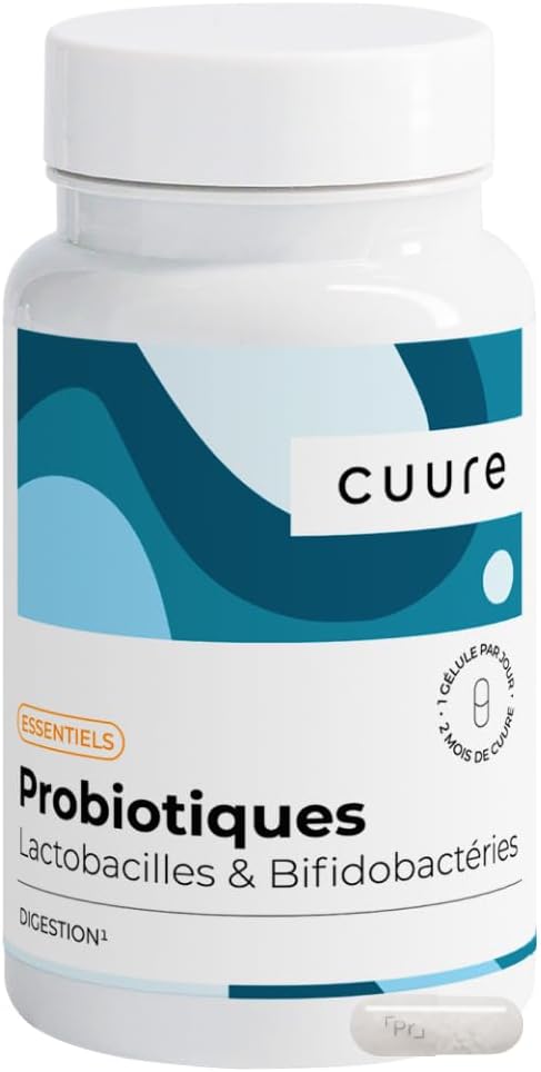 Probiotic Intestinal Flora – Cuure – 60 days – Lactobacillus Plantarum & Bifidobacterium – Gastro-Resistant Capsule Patent – Made in Europe