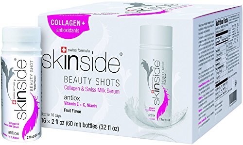 Skinside Beauty Shots - Number 1 Liquid Collagen Drink & Swiss Milk Serum, Fruit Flavor, 16 Bottles Skinside Beauty Shots - Number 1 Liquid Collagen Drink & Swiss Milk Serum, Fruit Flavor, 16 Bottles