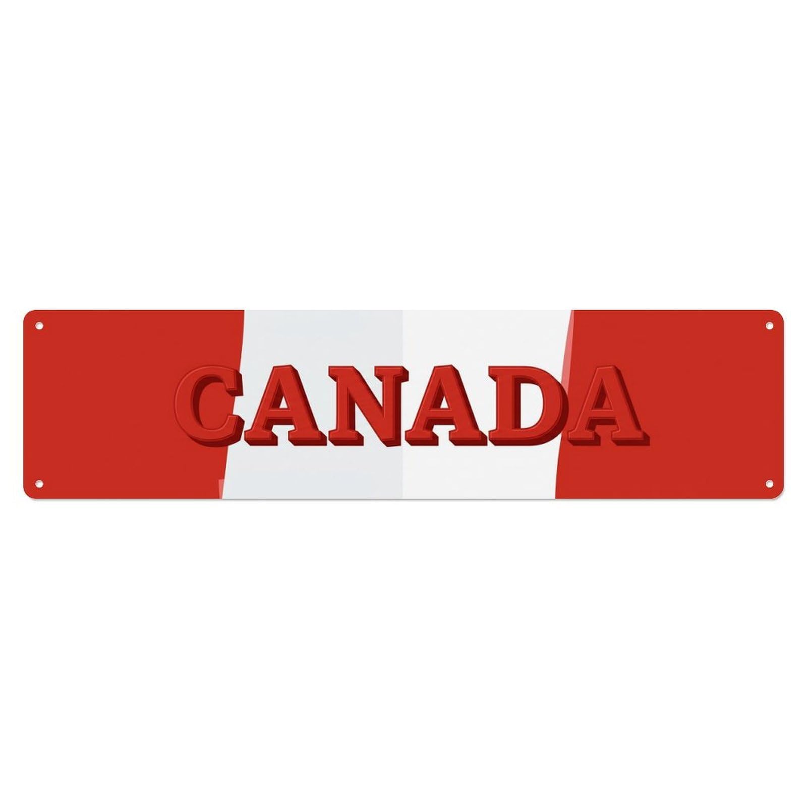 Vintage Canada Flag Pattern Metal Tin Sign