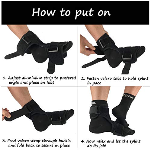 51qf3VO2b5L gr8ful® Night Splint Foot Brace for Plantar Fasciitis | Heel Pain, Burtis, Achilles Tendonitis, Heel Spur | Adjustable… - Image 6