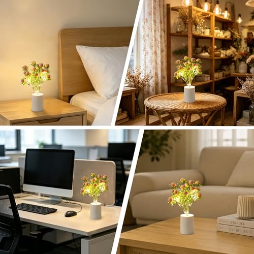 Image of Artificial Peach Tree Lamp, Home Cafe Decor Light Birthday Gifts for Women