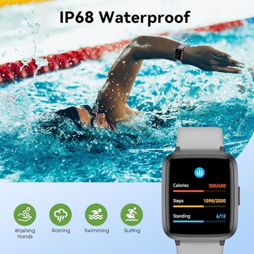 Image of Fitness Tracker Watch with Heart Rate Monitor, Activity Tracker with Pedometer, Sleep Monitor, Calories & Step Counter, IP68 Waterproof Smart Watches for Women Men Fitness Watch for Sports