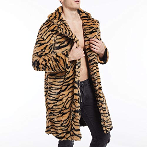 Collar Men Faux-Fur' Woolen Coat Winter Warm Overcoat Fashion Outdoor Leopard Men's Coats & Kindling Jacket #TOP4
