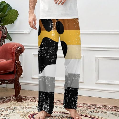 Bear Gay Pride Flag Men's And Women's Comfortable Casual Pajama Pants with Drawstring2
