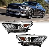 Projector Headlight Assembly W/LED DRL Fit For 2015-2017 Ford Mustang / 2018-2020 Ford Mustang Shelby OE Style Headlamp(Passenger Side and Driver Side)