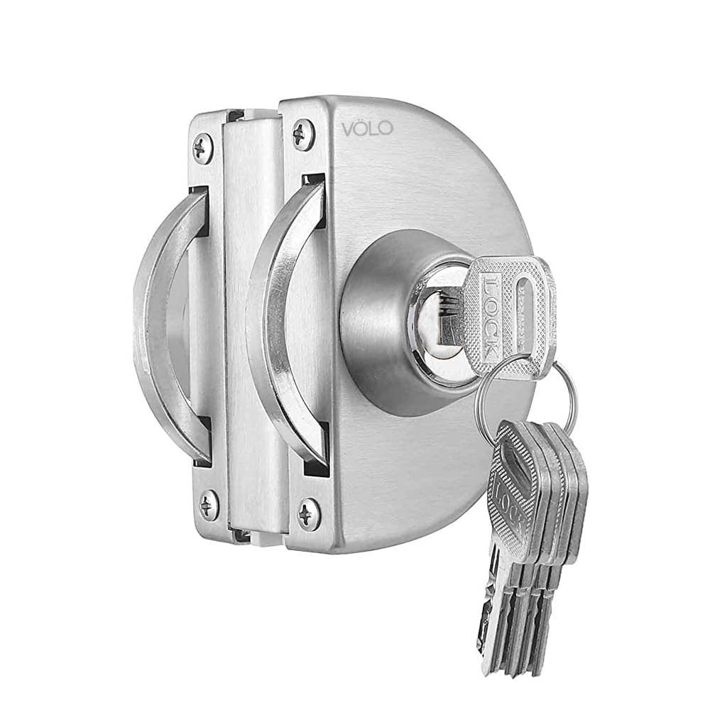 Volo Glass Door Lock (Glass to Wall Door Lock), Silver, Stainless Steel 1
