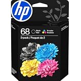 HP 68 Inchiostro per Stampanti, Cartucce d'Inchiostro Nero/Tricolore (Confezione da 2) | Works Envy 6100e, 6500e Series | Idoneo per Inchiostro Istantaneo | 6L6S2TN