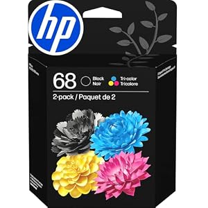 HP 68 cartuchos de tinta negra/tricolor (paquete de 2) | Funciona con Envy 6100e, serie 6500e | Elegible para Instant Ink | 6L6S2TN | El empaque puede variar