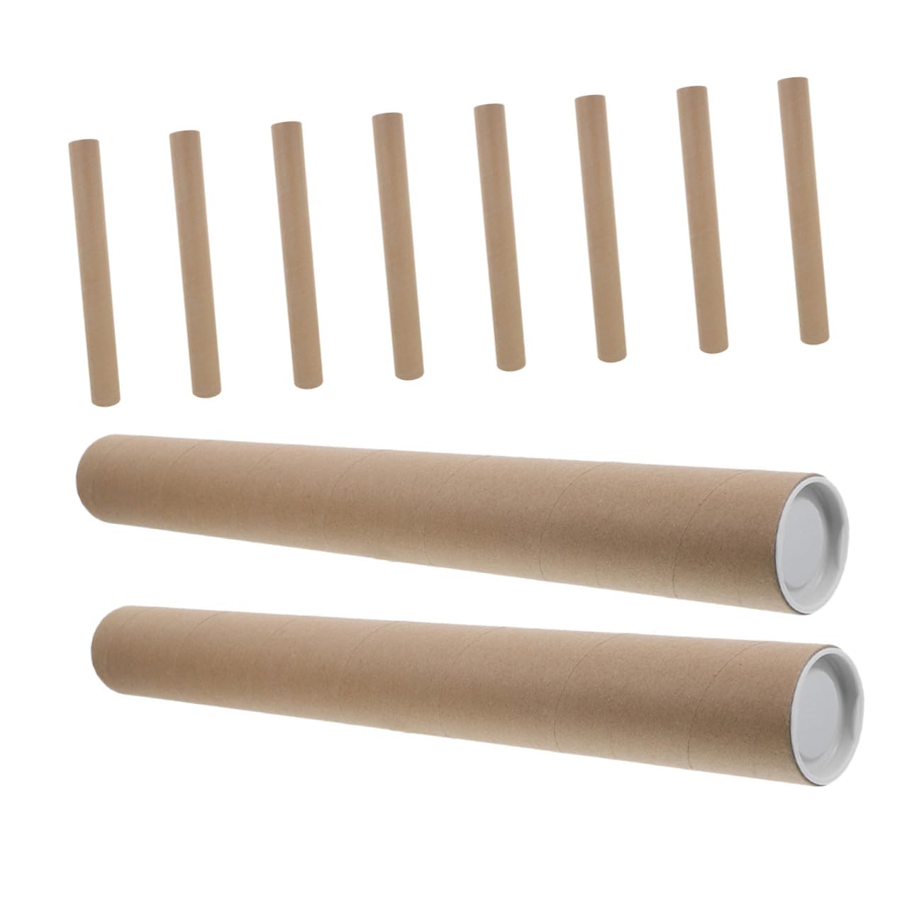 jojofuny 10 Szt. Sztuk Papierowych Tub Cylindrycznych z Pokrywkami Mocna Konstrukcja z Kraftowego Papieru Długie Do Wysyłki Plakatów Przechowywania Dokumentów Dzieł i Materiałów Biurowych