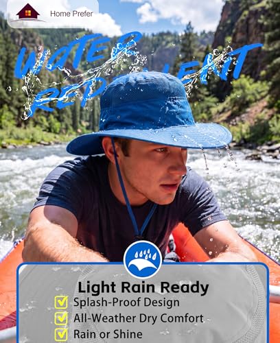 Image of Home Prefer UPF 50+ Men's Sun Hat Wide Brim Bucket Hat UV Protection Hat for Mens Womens Beach Safari Gardening Golf Fishing