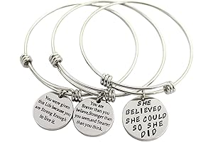 Stainless Steel Inspirational Message Engraved Jewelry Cuff Bracelets for Women