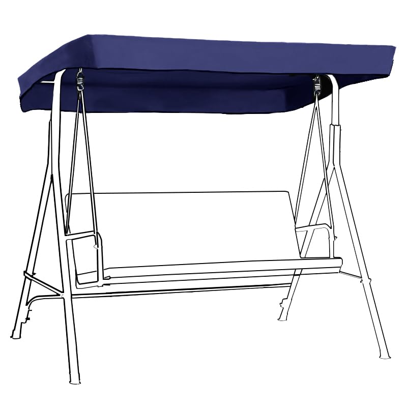 Gardenista Garden Swing Canopy Replacement | Water Resistant | Only For Outdoor Seat Hammock | Great for Sun Shade | 3 Seater (Only Canopy) (Navy)